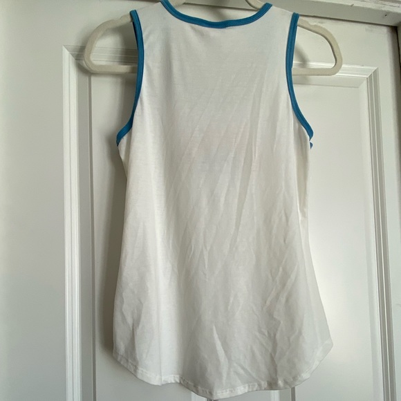 Lularoe Size Small Off White Blue Trim Rainbow Tank Top - Picture 2 of 4